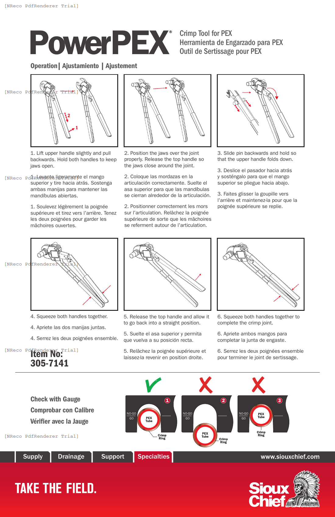 305-7141 - CRIMP TOOL FOR PEX - INSTRUCTION SHEET.PDF Technical Document